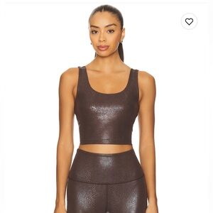 Beyond Yoga Shimmering Brown Crop Top S